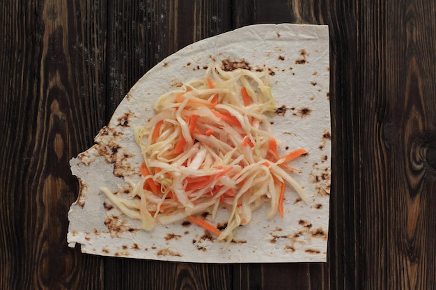 Lavash et chou pour faire du Shawarma maison.