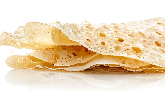 Photo lavash mince sur fond blanc ia générative