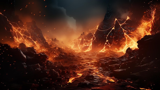 La lave du volcan en éruption Le magma du volcan en éruption