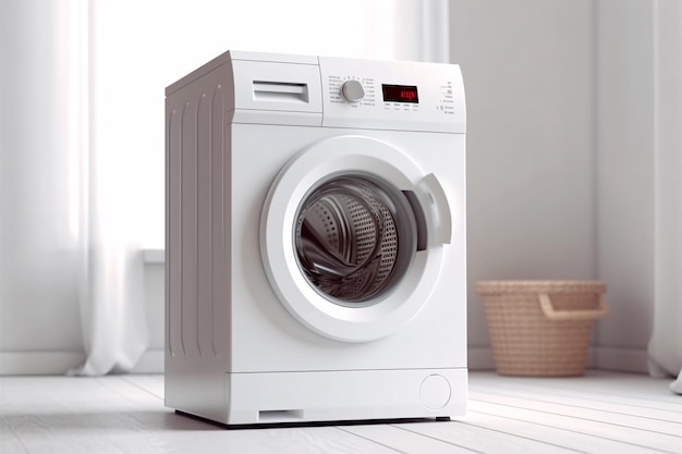 Lave-linge à chargeur frontal sur fond blanc