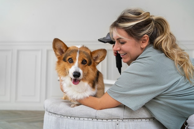 Photo laver un chien à la maison