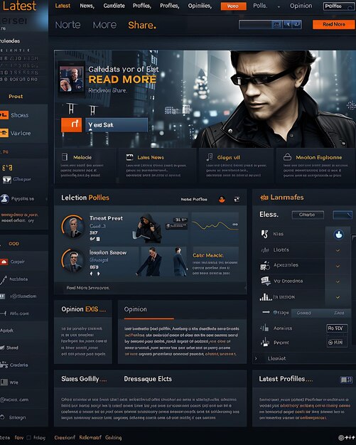 Layout Web avec effet d'animation Hover Innovativ Inspiré par l'idée de mise en page Web politique interactive