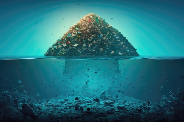 Île poubelle dans l'océan AI générative