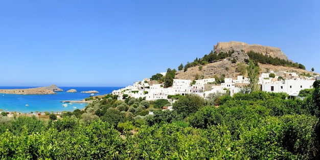 Île de Rhodes - vue sur la baie de Lindos