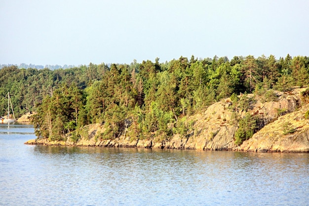 Île solitaire dans l'archipel suédois