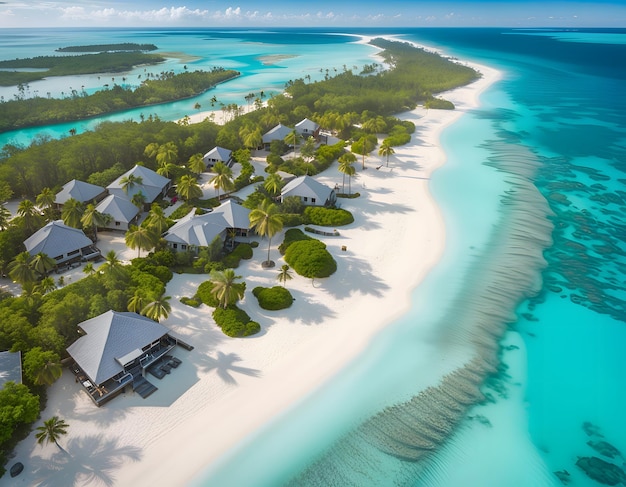 Île tropicale avec plage de sable