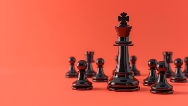 Leadership et succès concept d'échecs arrière-plan pensée différente travail d'équipe et stratégie d'entreprise