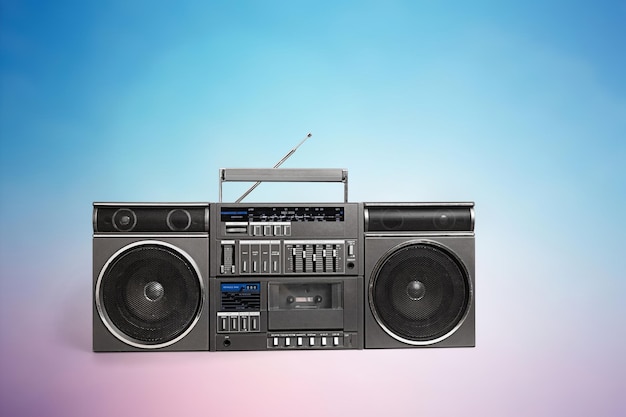 Lecteur de cassettes vintage ou boombox rétro