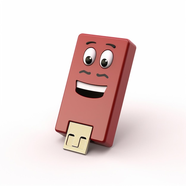 Un lecteur USB illustration de dessin animé 2D sur fond blanc haut