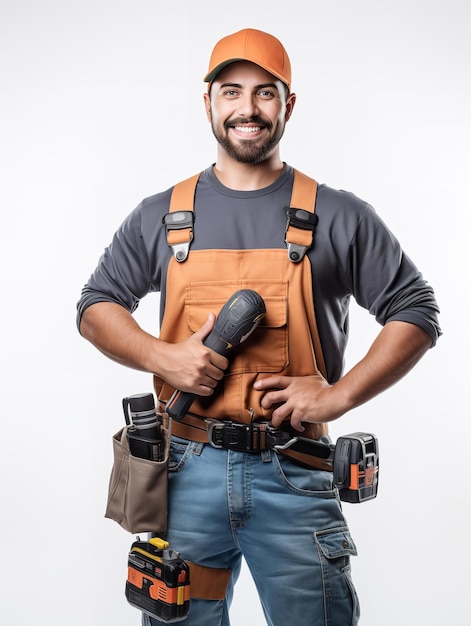 Électricien masculin qualifié réparant le câblage généré par l'IA