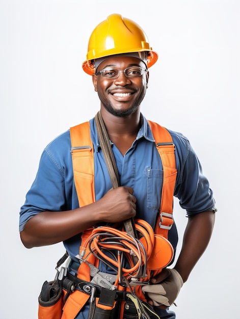 Électricien qualifié réparant le câblage généré par l'IA