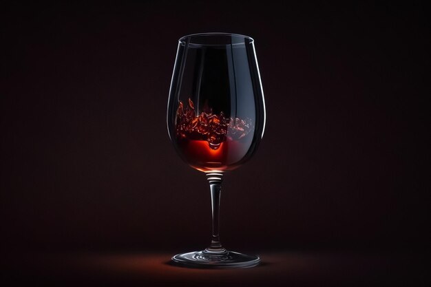 Élégance dans un verre de vin rouge sur l'obscurité abstraite