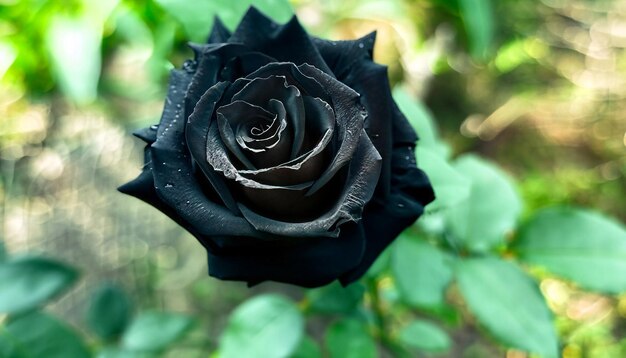 Élégance énigmatique Photo gratuite d'une rose noire Embrassez la beauté mystérieuse de la floraison rare de la nature