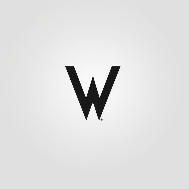 Élégance minimaliste Un logo captivant en noir et blanc avec la lettre « W » en 4K