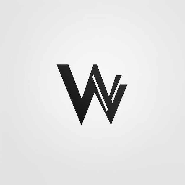 Élégance noir et blanc Un logo « W » minimaliste dans un superbe 4K