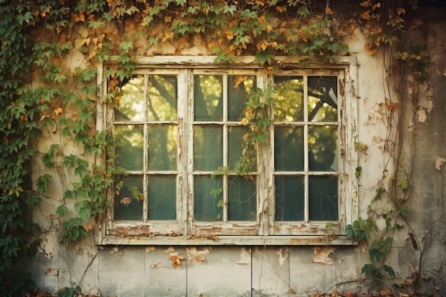 Élégance ravivée transformant votre espace avec une vieille décoration murale de fenêtre