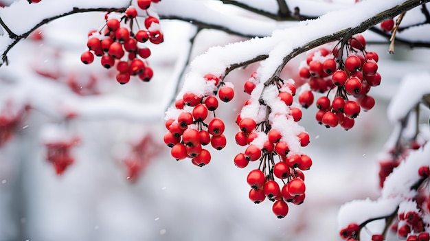 Élégance saisonnière décorations naturelles de vacances beauté enneigée ornementation festive charme de temps froid généré par l'IA
