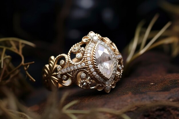Élégance vintage avec des détails de haute qualité de bijoux antiques