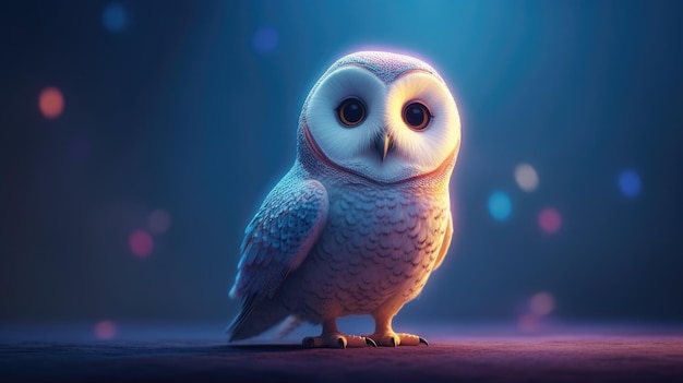 La légende des gardiens est un hibou bleu