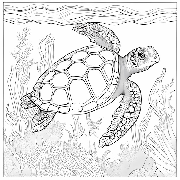 Légendes de la mer Livre à colorier sur les tortues de mer de la Grèce antique