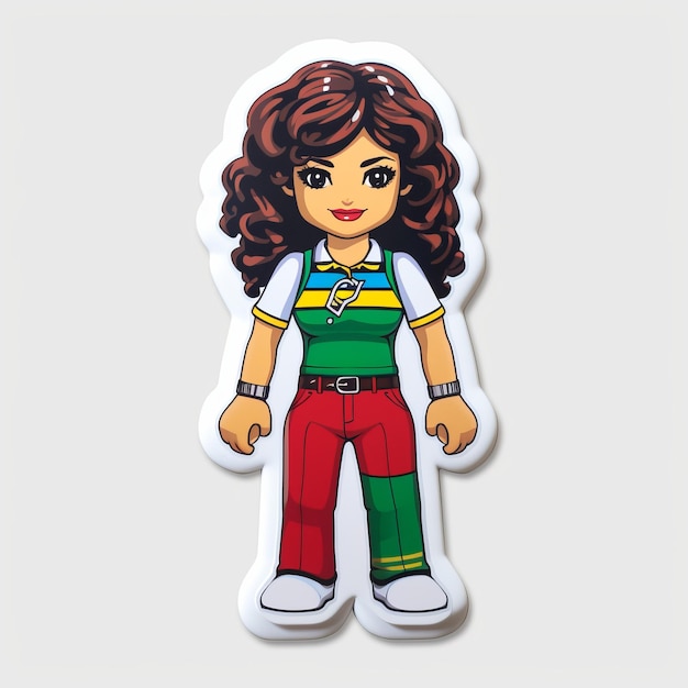 Lego Charlotte fille étiquette en vinyle 3D style sculpté