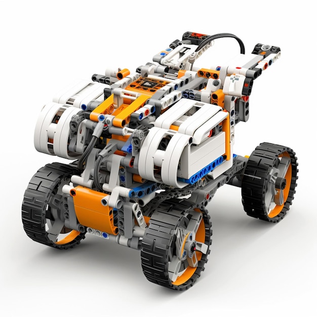 Lego Mindstorms NXT illustration de dessin animé en 2D sur fond blanc