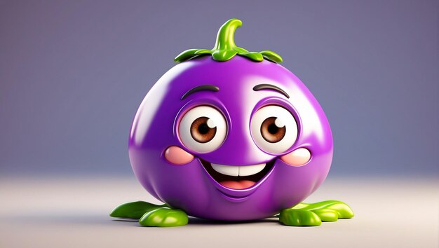 une légume à l'aubergine de dessin animé