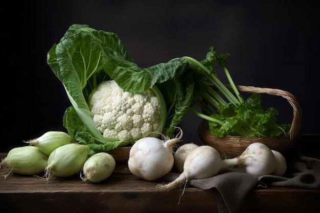 Légume blanc sain frais naturel