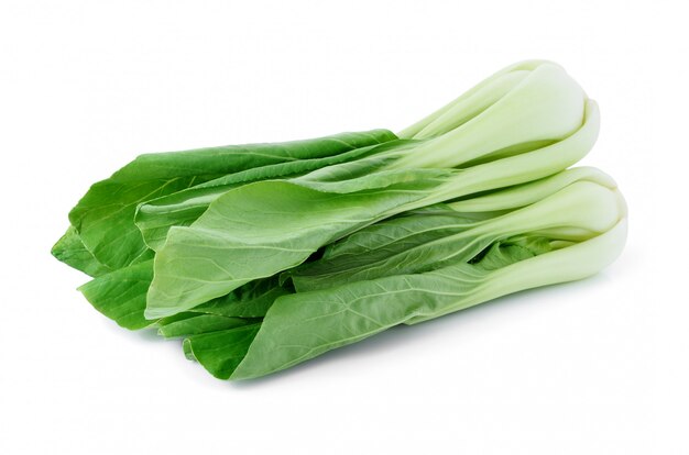 Légume bok choy isolé sur blanc.