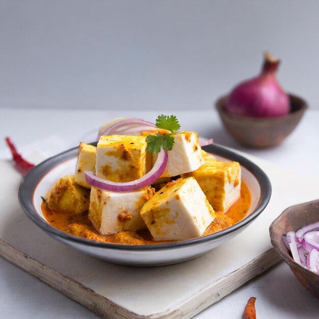 légume Kolhapuri dans un bol noir plat de curry de légumes indien nourriture et repas asiatiques végétariens