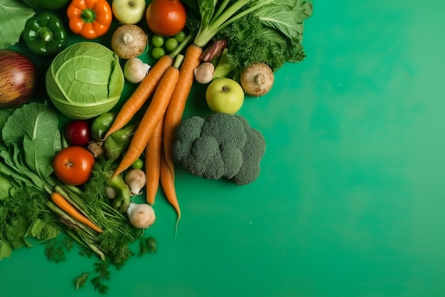 Légumes aliments sains copie espace fond isolé IA générative