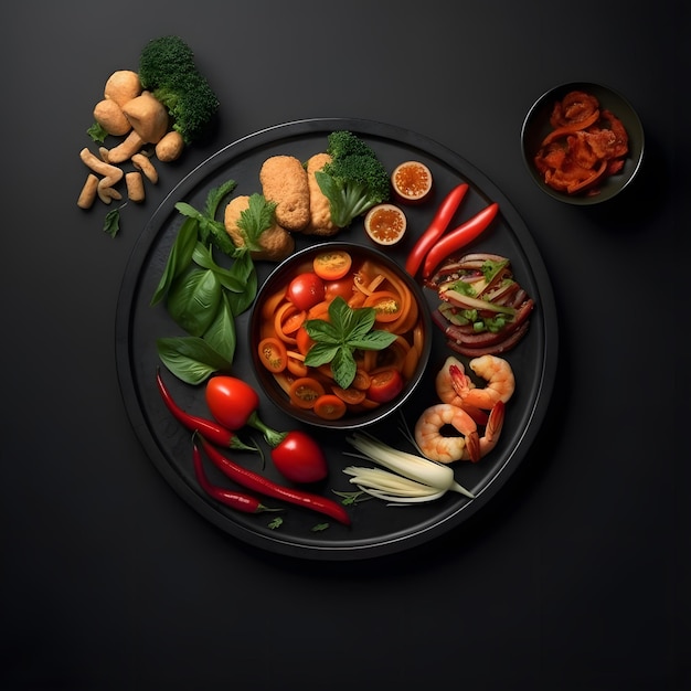 légumes sur une assiette