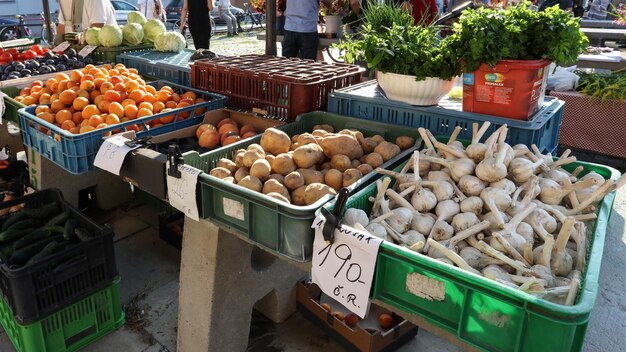 légumes au marché fermier d'été