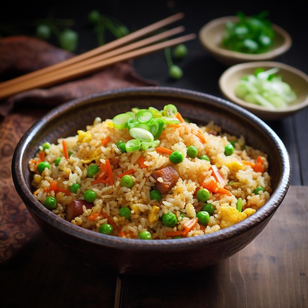 Légumes à base de riz à œufs asiatiques