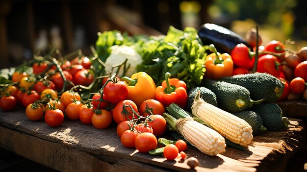 Légumes biologiques frais cultivés dans une ferme pour une alimentation saine