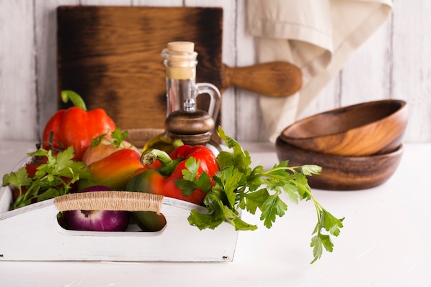 Légumes biologiques frais pour la salade