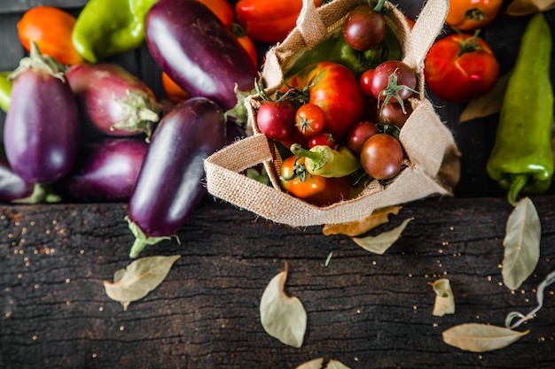 Légumes sur bois