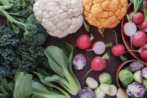 Légumes crucifères, aliments sains à base de fibres