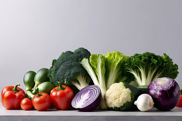 Les légumes dans l'espace de copie concept d'arrière-plan grand espace vide