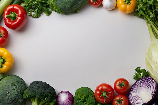 Photo les légumes dans l'espace de copie concept d'arrière-plan grand espace vide