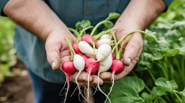 Photo des légumes dans les mains papier peint hd 8k image photographique en stock