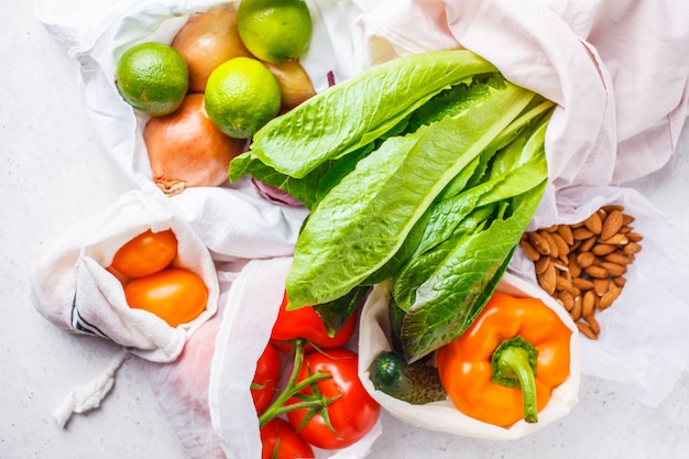 Légumes en éco-coton, poivrons, tomates