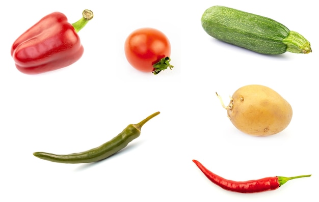 Photo légumes sur fond blanc isolé