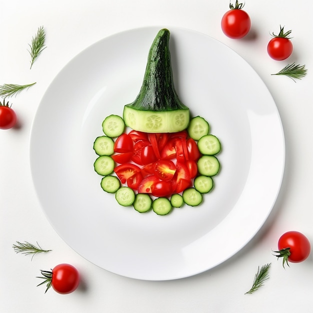 légumes sur fond blanc Tomates cerises et papier sur fond blanc