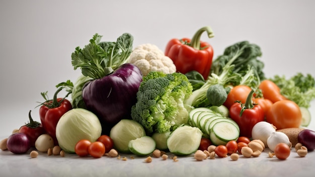 Des légumes sur fond blanc