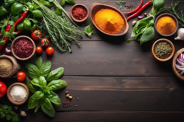 Légumes sur fond de bois