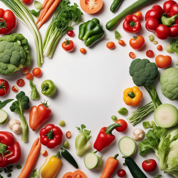 Légumes en forme d'amour fond blanc isolé