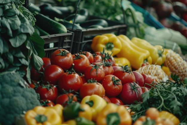 Légumes frais et biologiques sur le marché des agriculteurs