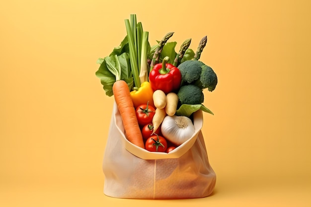 Légumes frais dans un sac Ai génératif