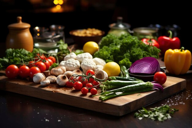 Légumes frais dans la table